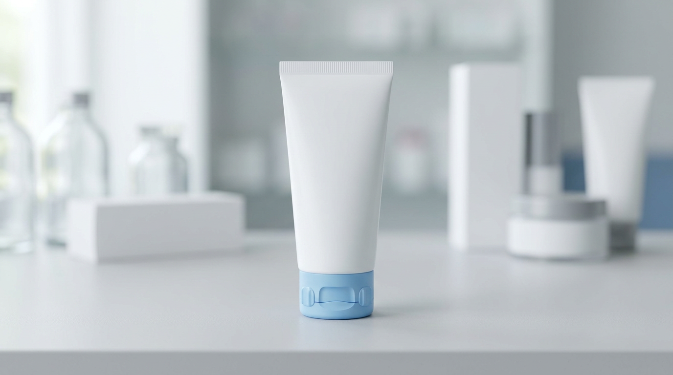 Child-resistant closure on a tube suggesting RX-adjacent or regulated SKU.