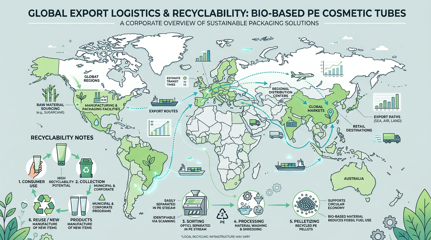 Export-oriented infographic on documenting biogenic content and retailer data feeds.