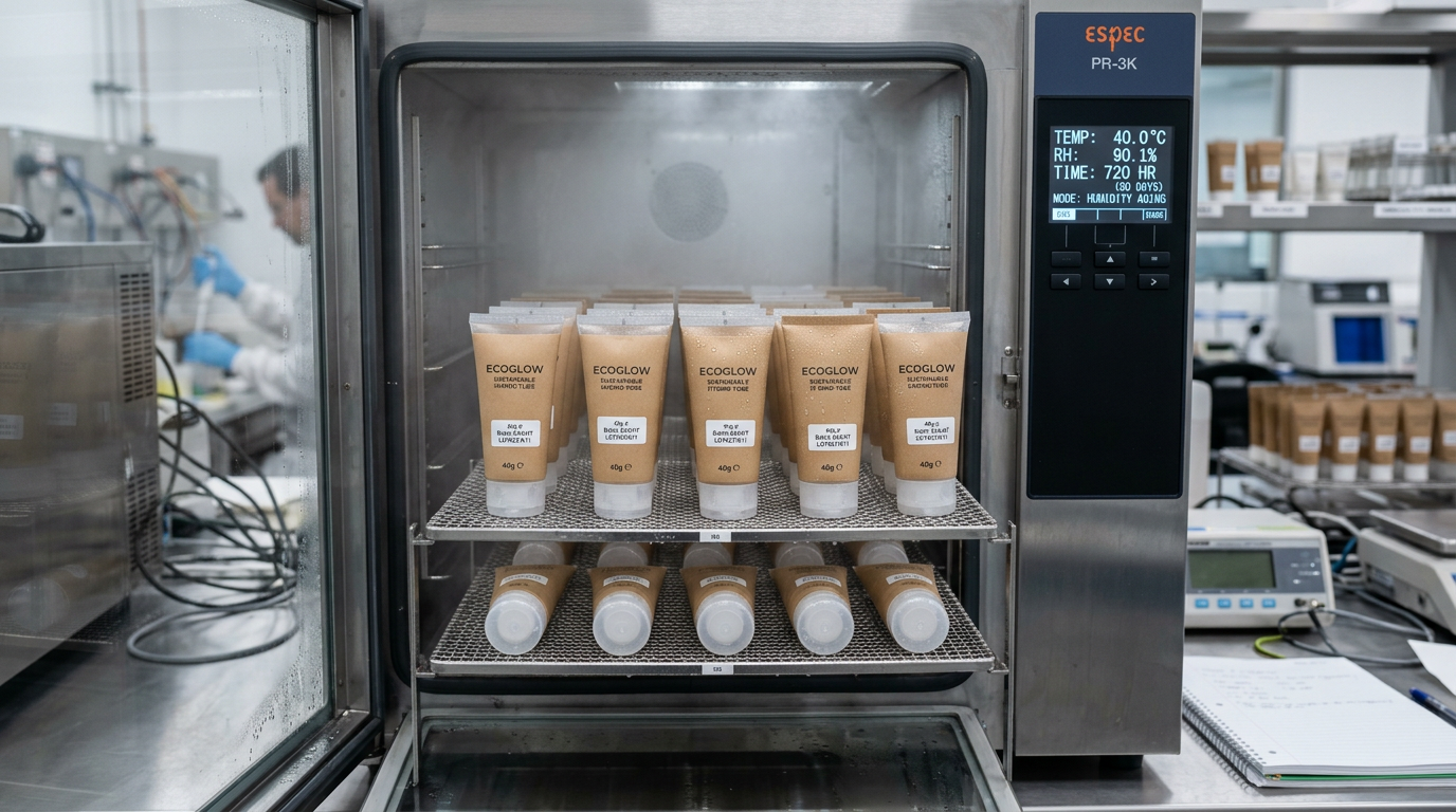 Concept of humidity and bathroom aging stress on paper-skinned tubes.